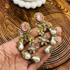 Turkish Half Moon Designed MOP Earrings